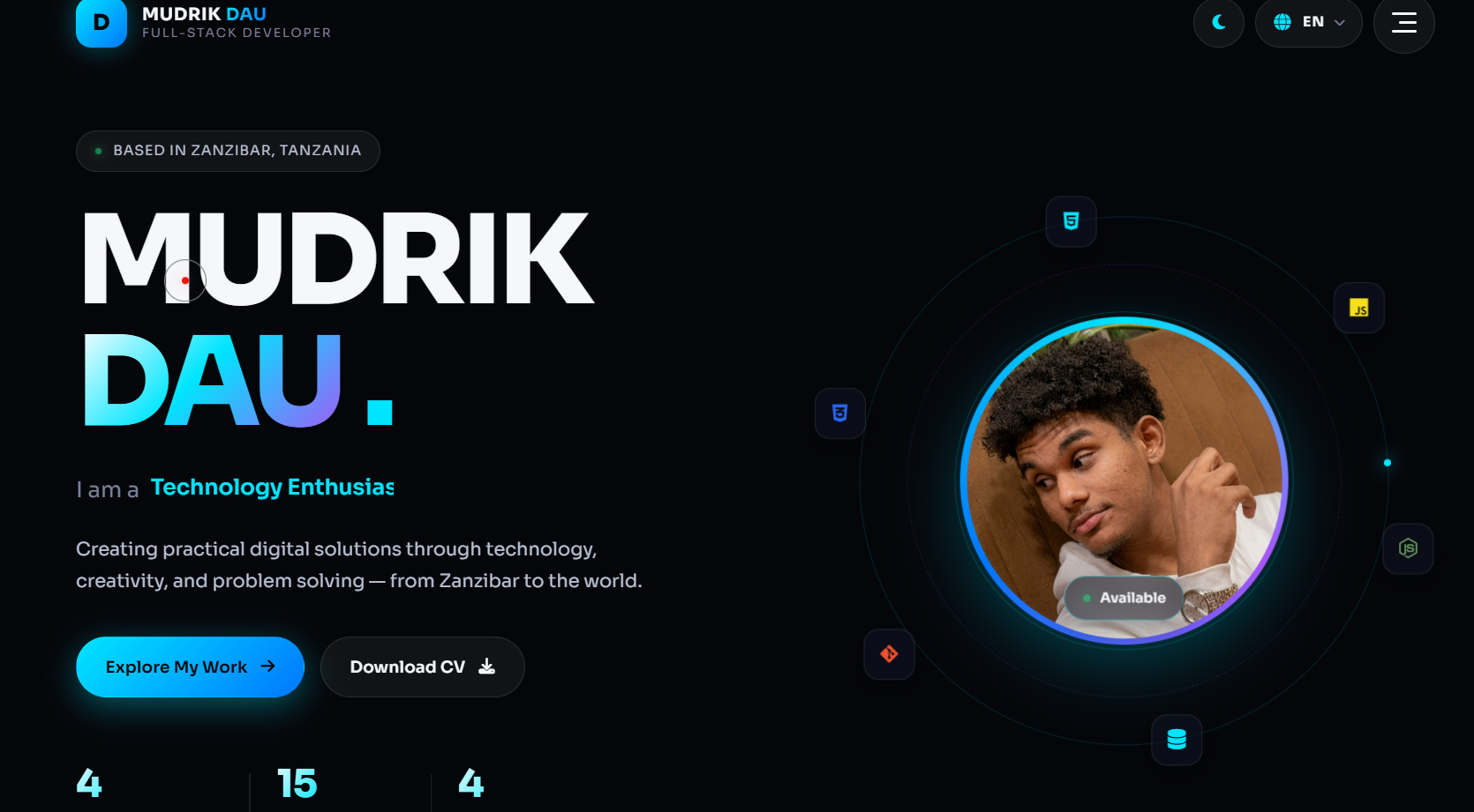 Mudrik Dau Portfolio Website preview